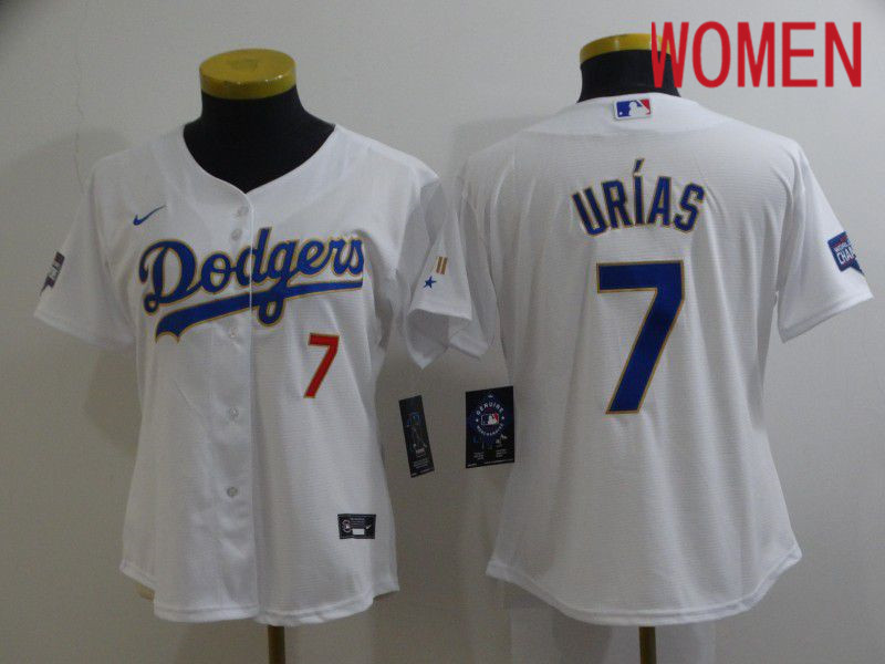Women Los Angeles Dodgers #7 Urias White Game 2021 Nike MLB Jersey->women mlb jersey->Women Jersey